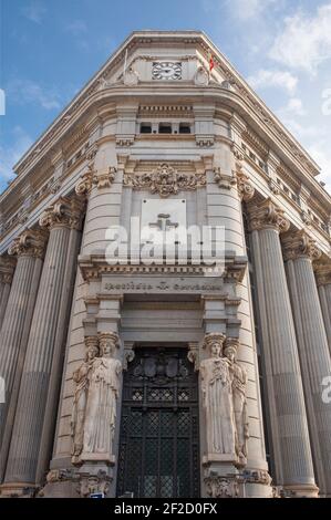 Cervantes Institutsgebäude. Weltweite Organisation, die für die Förderung des Studiums und des Unterrichts der spanischen Sprache und Kultur verantwortlich ist. Madrid, Spa Stockfoto