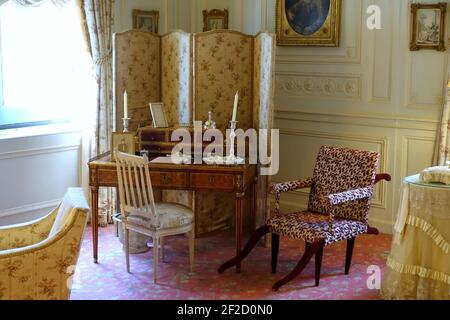 Portico Schlafzimmer - Waddesdon Manor - Buckinghamshire, England Stockfoto