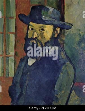 Portrait de l'artiste au chapeau à große Bord, par Paul Cézanne, Yorck. Stockfoto