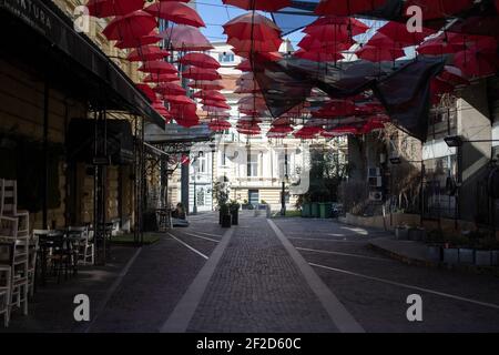 Belgrad, Serbien - Blick auf Cara Lazara Straße in der Innenstadt Fußgängerzone Stockfoto