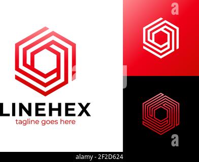 Abstract Cube Hexagon Logo Design Vektor Illustration. Modernes buntes abstraktes Hexagon-Vektor-Logo oder Element-Design. Am besten für Identität und Logotypen Stock Vektor