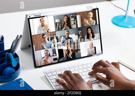 Videokonferenzen Telefongespräch In Virtuellen Veranstaltungen Stockfoto