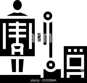 Durchleuchtung Radiologie Glyphen Symbol Vektor Illustration flach Stock Vektor