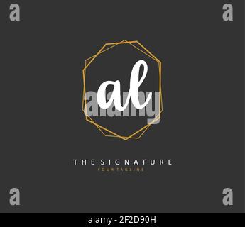 AL Initial Brief Handschrift und Unterschrift Logo. Ein Konzept handschriftlich Initiallogo mit Template-Element. Stock Vektor