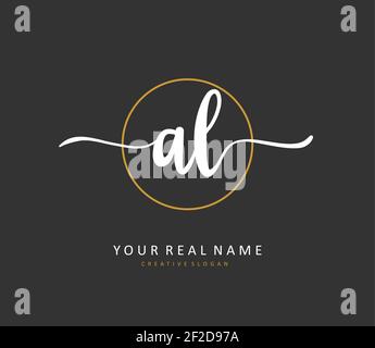 AL Initial Brief Handschrift und Unterschrift Logo. Ein Konzept handschriftlich Initiallogo mit Template-Element. Stock Vektor