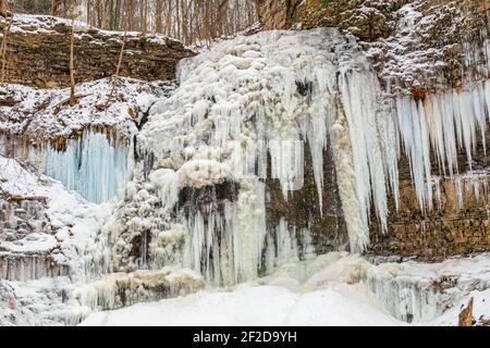 Tiffany Falls Ancaster Ontario Kanada im Winter Stockfoto