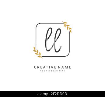 LL Initial Letter Handschrift und Unterschrift Logo. Ein Konzept handschriftlich Initiallogo mit Template-Element. Stock Vektor