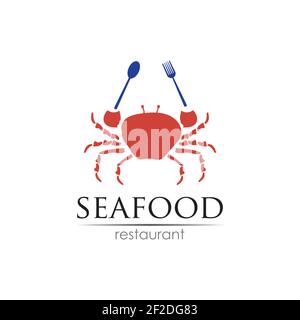 Seafood Restaurant Logo Design. Logo-Konzept für Fisch, Lebensmittel und Getränke. Vorlage für Vektorlogos Stock Vektor