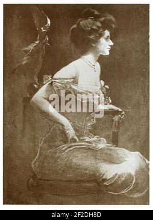 Porträt von Frau H von John White Alexander. Stockfoto