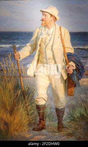 Porträt von Peder Severin Krøyer von Laurits Tuxen. Stockfoto