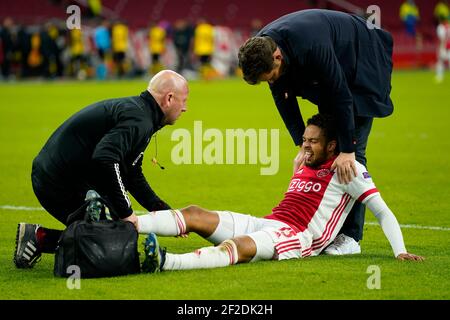 Amsterdam, Niederlande. 11 2021. März: Devyne Rensch von Ajax während des Europa-Liga-Spiels Ajax-Young Boys am 11 2021. März in Amsterdam, Niederlande. Quelle: SCS/Sander Chamid/AFLO/Alamy Live News Stockfoto