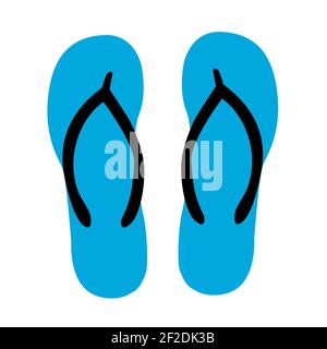 Flip-Flops-Symbol auf weißem Hintergrund. Sandalen Reisen Ausrüstung Zeichen. Flacher Stil. Hausschuhe Flip-Flops-Symbol. Stockfoto