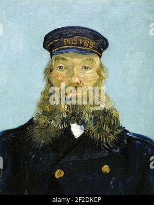 Porträt des Postmannes Joseph Roulin (1888) van Gogh DIA. Stockfoto