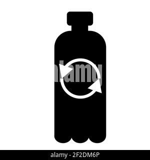 Wiederverwendung Flasche Symbol auf weißem Hintergrund. Flacher Stil. Recycling Flasche Zeichen. Wiederverwendbare Glasflasche Symbol. Stockfoto