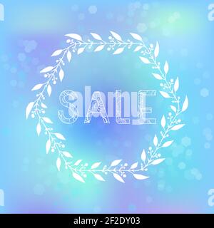 Vektor-Illustration mit handgezeichneten floralen Rahmen, abstrakten Hintergrund und gemusterten Inschrift Verkauf. Stock Vektor