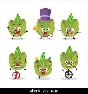 Cartoon-Charakter von romain Salat mit verschiedenen Zirkus-Shows. Vektorgrafik Stock Vektor