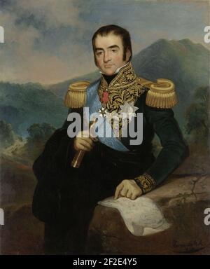 Posthume Porträt von Herman Willem Daendels, Generalgouverneur der Niederländischen Ostindien - Rd Saleh. Stockfoto