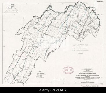 Potomac River Basin - Clarke, Frederick und Highland Counties, Virginia, Berkeley, Grant, Hampshire, Hardy, Jefferson, Mineral, Morgan und Pendleton Counties, West Virginia - großes Hochwasserproblem Stockfoto