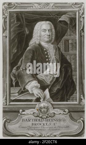 Bildnis von Barthold Heinrich Brockes. Stockfoto