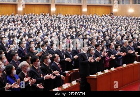 Peking, China. März 2021, 11th. Die Sitzung des Nationalen Volkskongresses 13th 11th schließt am 2021. März 4th erfolgreich in Peking, China.(Foto: TPG/cnsphotos) Quelle: TopPhoto/Alamy Live News Stockfoto