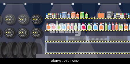 Kfz-Ersatzteilshop Stock Vektor