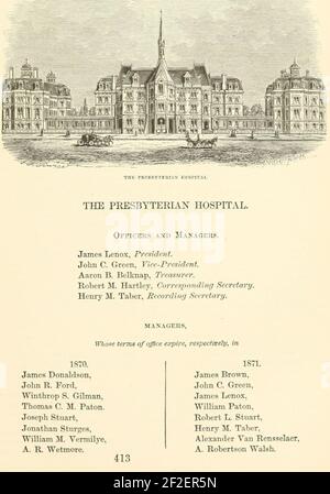 Presbyterian Hospital, New York City, Valentine's Manual. Stockfoto