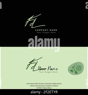 F D FD Anfangsbuchstabenhandschrift und Signaturlogo. Beauty Vektor anfängliches Logo .Mode, Boutique, Blumen und botanische Stock Vektor