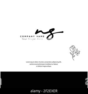 N S NS N Z NZ Anfangsbuchstabe und Unterschriftenlogo. Beauty Vektor anfängliches Logo .Mode, Boutique, Blumen und botanische Stock Vektor