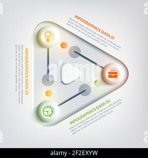 Abstrakte Web-Business-Infografik mit Dreieck aus drei Schritten Stock Vektor