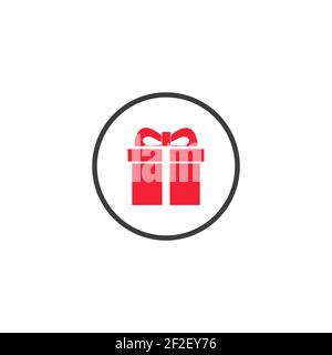Abbildung des Geschenkkartons Symbol o Hintergrund. Weihnachten Geschenk Symbol Illustration Vektor-Symbol. Geschenkschachtel Symbol. Paket in Geschenkverpackung, Vektor. Stock Vektor