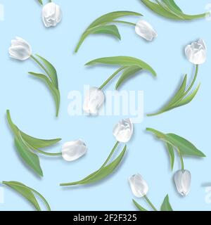 Nahtlose Hintergrund von Frühling Blumen. Muster der Tulpen Stock Vektor