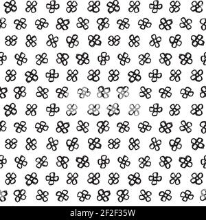 Ein nahtloses Muster mit handgezeichneten Blumen. Stock Vektor