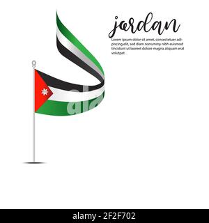 Jordan Flagge VORLAGE DESIGN Vektor Illustration auf weißem Hintergrund Stock Vektor