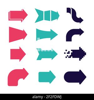 Flache Design Pfeil Kollektion Vektor Illustration. Stock Vektor