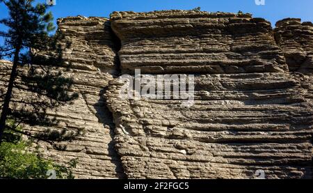 Die Felsen des Berges Taraktasch an der Südküste Krim. Stockfoto