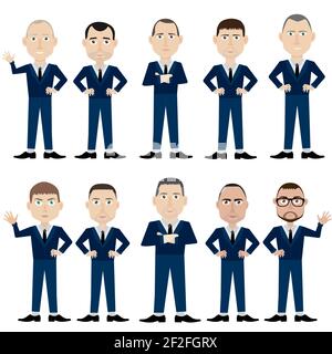 Büroangestellte Männer in formellen Anzügen. Stock Vektor