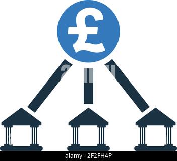 Pfund Sterling Bankorganisation Symbol. Gut organisiert und editierbar Vektor-Design mit in kommerziellen Zwecken, Printmedien, Web oder jede Art von Design Stock Vektor