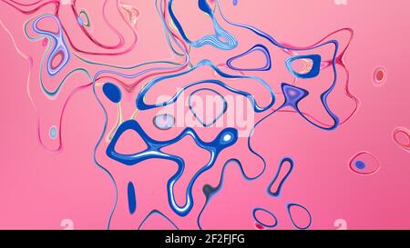 Abstrakt rosa Hintergrund mit hellen Linien. 3D Bilder, 3D Rendering Stockfoto
