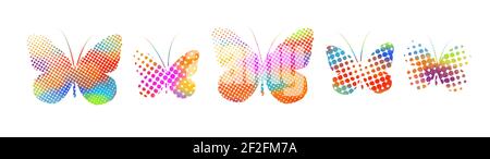 Der abstrakte Schmetterling ist bunt. Vektorgrafik Stock Vektor