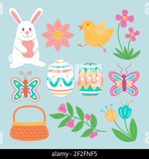 Handgezeichnete easter Element Kollektion Vektor Illustration. Stock Vektor