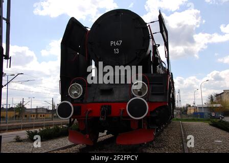 Dampflokomotive, alte Lokomotive, alter Dampf, Skarżysko-Kamienna, Zug, Dampf, Lokomotiven, PT47, Lokomotiven PT47 Stockfoto