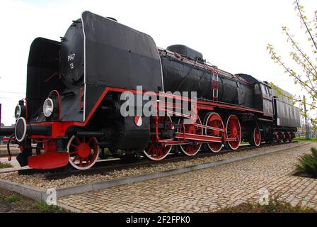 Dampflokomotive, alte Lokomotive, alter Dampf, Skarżysko-Kamienna, Zug, Dampf, Lokomotiven, PT47, Lokomotiven PT47 Stockfoto