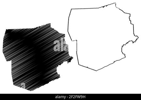 Luzerne County, Commonwealth of Pennsylvania (U.S. County, United States of America, USA, U.S., US) Kartenvektordarstellung, Scribble Skizze Luzerne m Stock Vektor