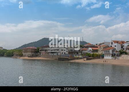 Gebäude Fassaden in der historischen Altstadt, Casco Viejo, Panama City Stockfoto