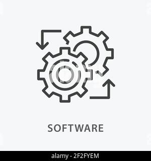 Symbol für die Softwarelinie auf weißem Hintergrund. Stock Vektor