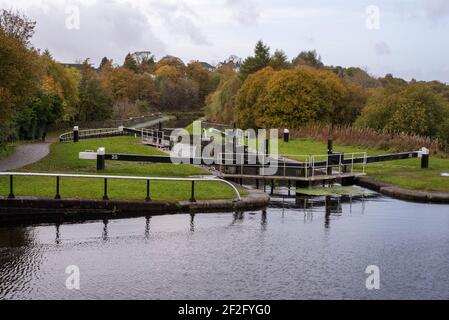 Forth Clyde Canal Schleusen Stockfoto