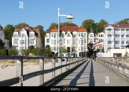 Blick von der Seebrücke nach Bansin, Usedom Stockfoto
