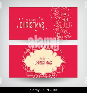 Weihnachtsverkäufe und Happy Ney Year Design Konzept Banner Set. Vektorgrafik, EPS10, enthält Transparentfolien. Stock Vektor