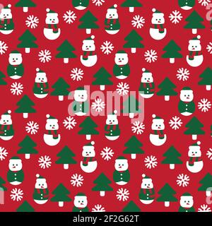 Weihnachten Schneemann nahtlose Muster-Design für Website-Grafiken, Mode Textil Stock Vektor