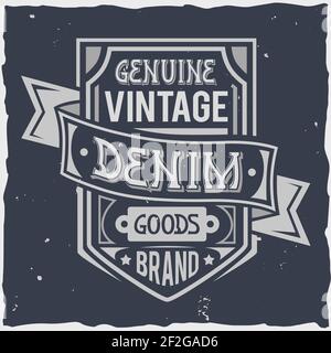 Vintage Label Design mit Schriftzug auf dunklem Hintergrund. T-Shirt-Design. Stock Vektor